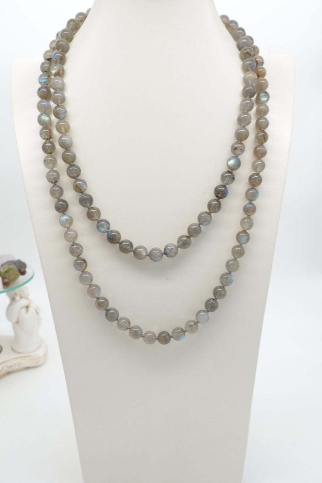 Collana lunga in Labradorite naturale – 120 cm
