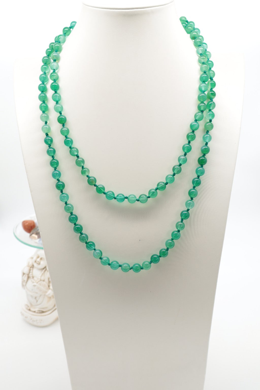 Collana Lunga Agata Verde Essential – 120 cm