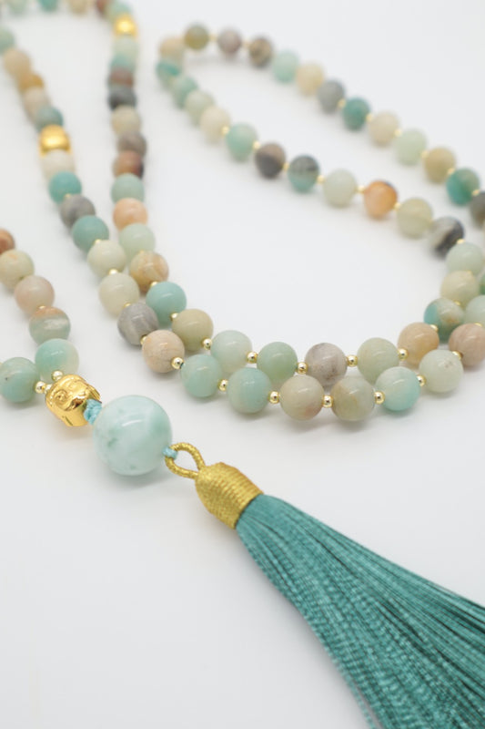 Mala del Ritorno a Sé — Amazonite Multicolor e Larimar