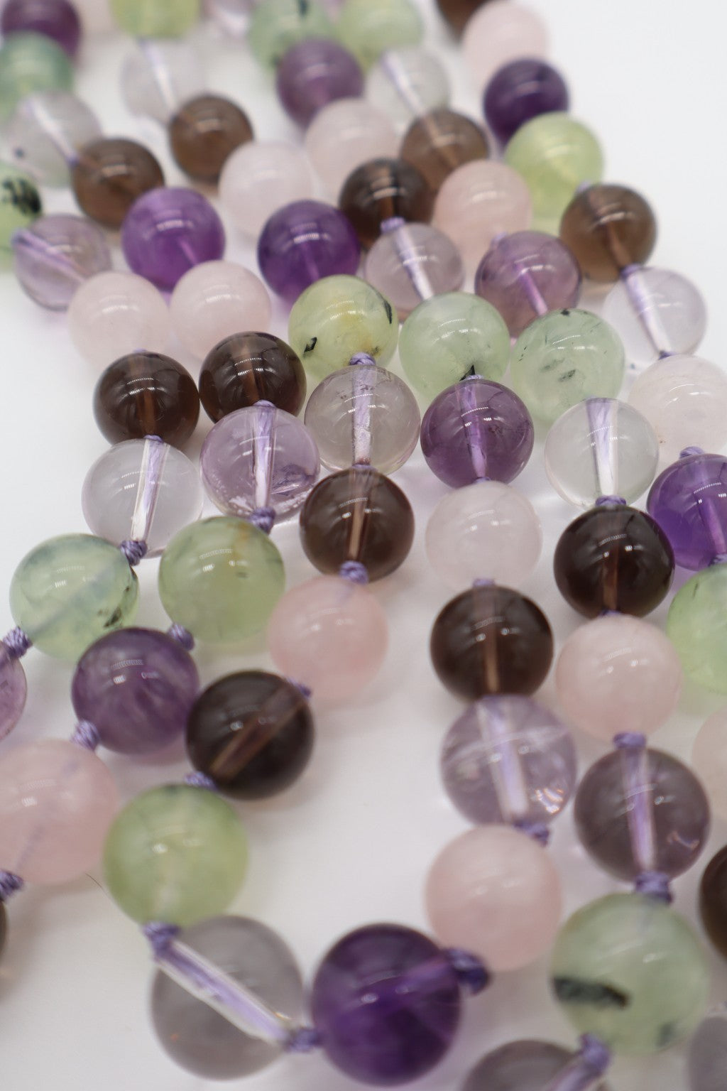 Collana Lunga 120 cm – Composizione di Quarzi e Pietre Naturali