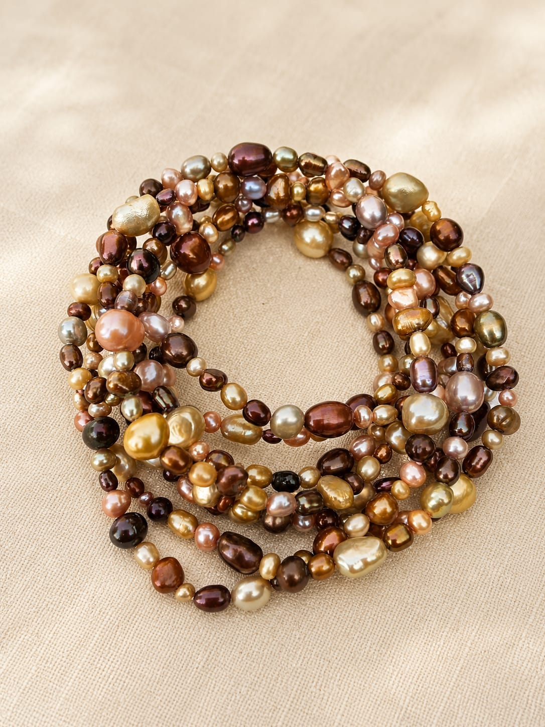 Collana Lunga in Perle di Fiume Multicolore – 180 cm
