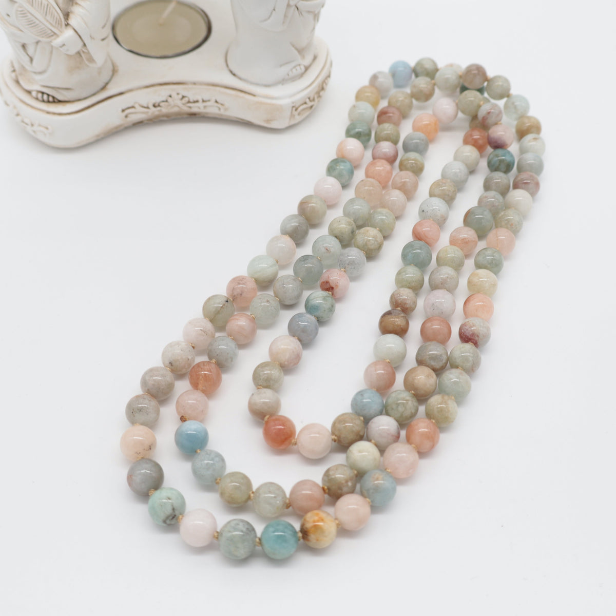 Collana Lunga 120 cm in Acquamarina, Berillo e Morganite