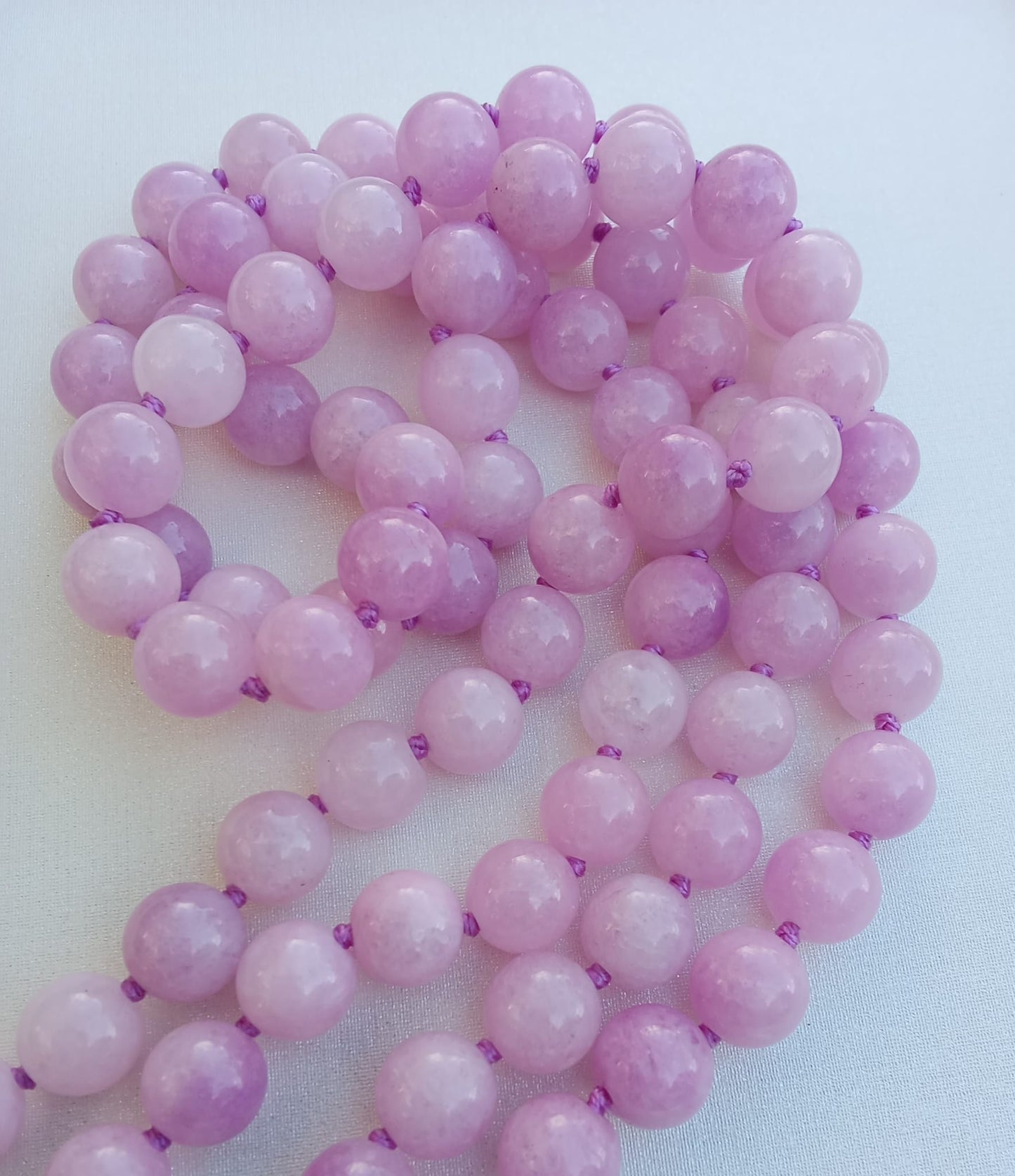 Collana Lunga in Giada Rosa Orchidea Naturale 120 cm – Pietre  10 mm