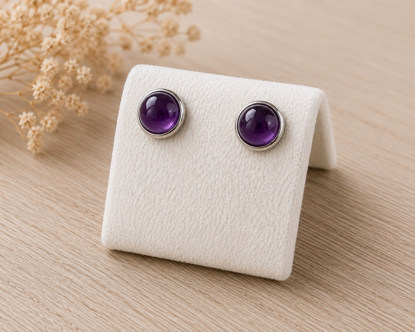 Orecchini Biricchini in Ametista Naturale 8 mm – Argento 925