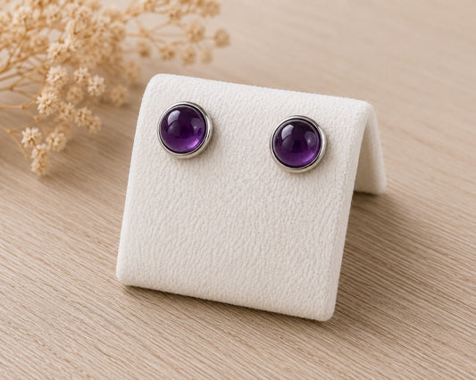 Orecchini Biricchini in Ametista Naturale 8 mm – Argento 925
