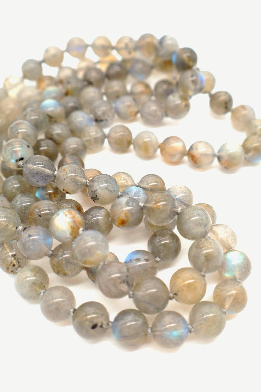 Collana lunga in Labradorite naturale – 120 cm