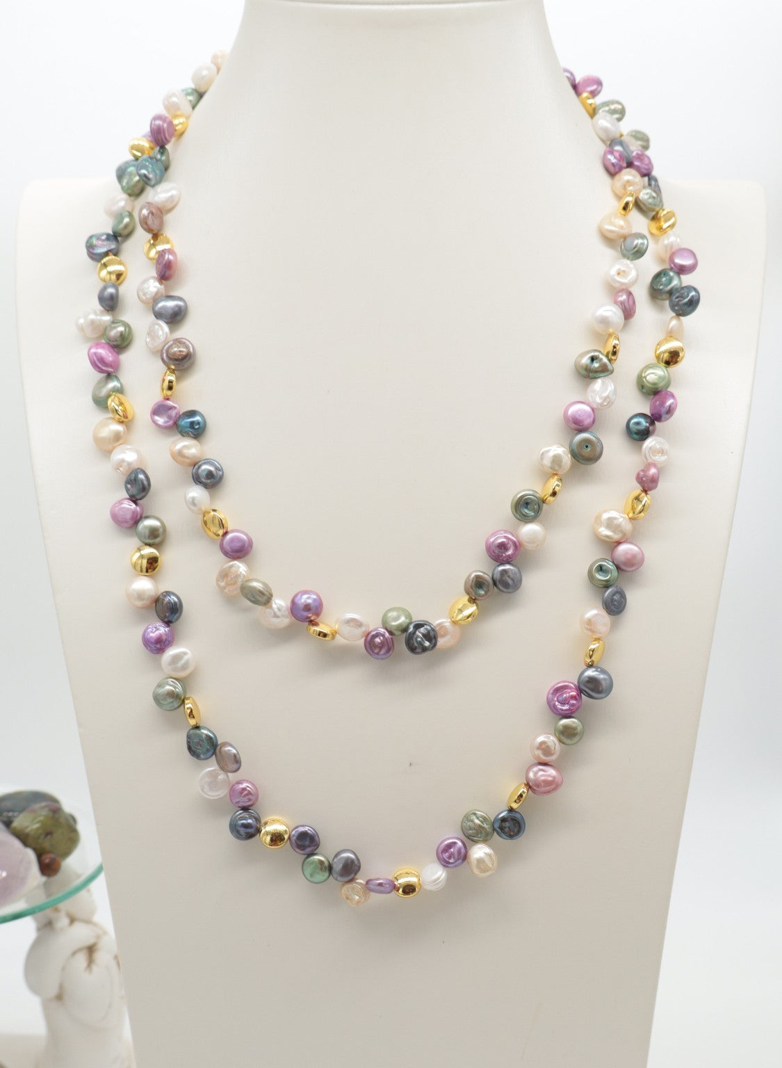 Collana lunga 120 cm Perle Barocche Multicolor 120 cm