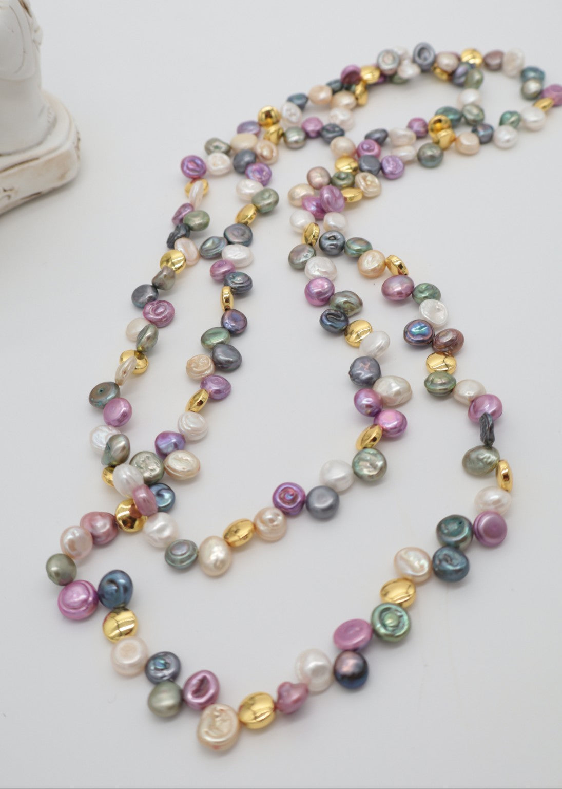 Collana lunga 120 cm Perle Barocche Multicolor 120 cm