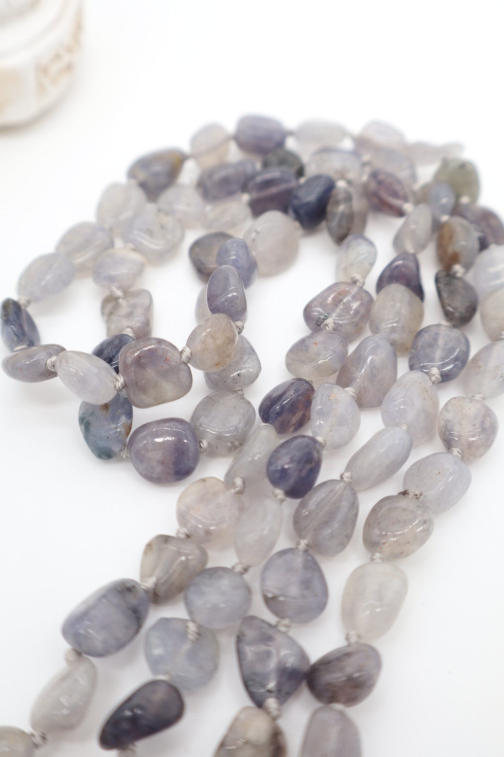 Collana Lunga Labradorite Grigia Essential – 120 cm