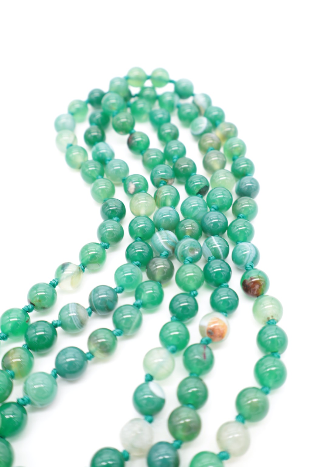 Collana Lunga Agata Verde Fasciata Essential – 120 cm