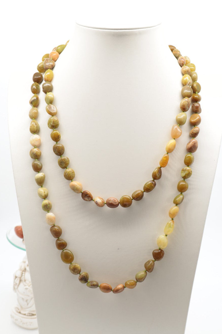 Collana Lunga Opale Verde Essential – 120 cm