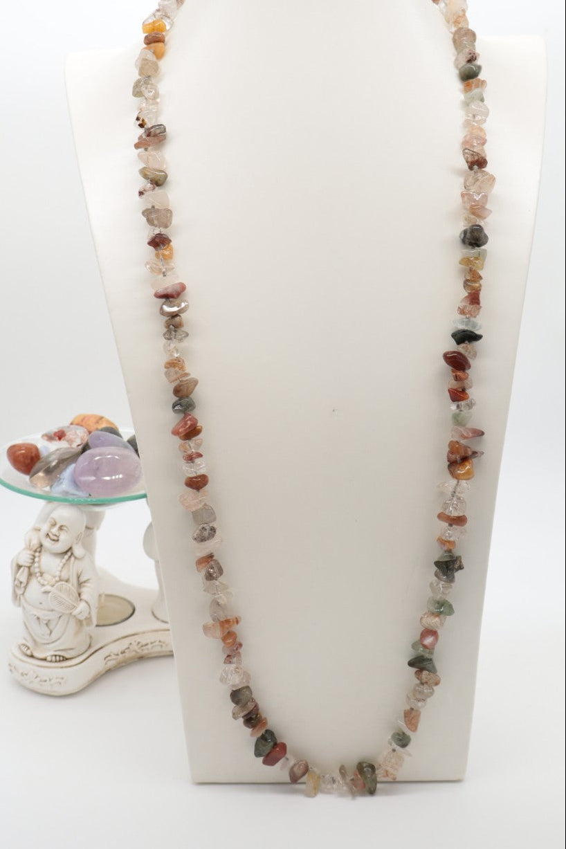 Collana Lunga Quarzo Multicolor – 80 cm