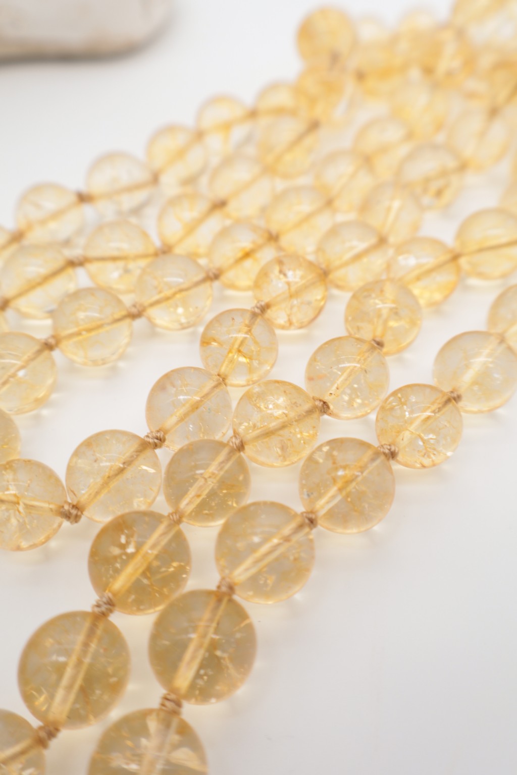 Collana Prestige in Quarzo Citrino Naturale 12 mm – 120 cm