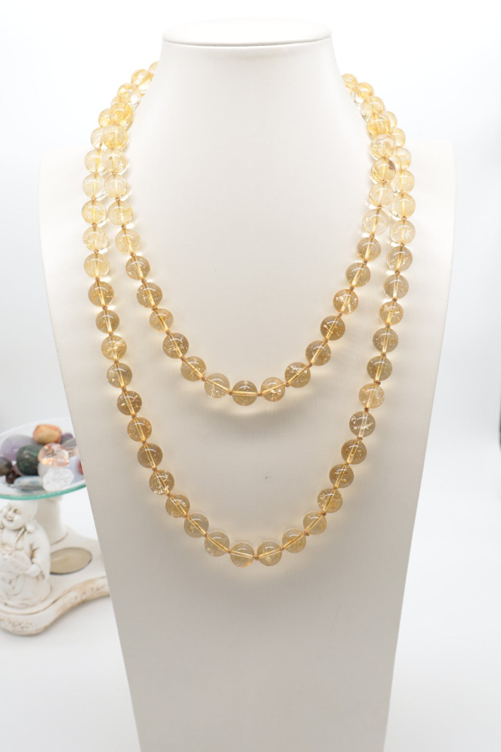 Collana Prestige in Quarzo Citrino Naturale 12 mm – 120 cm