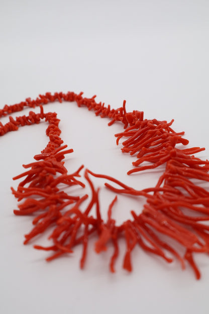 Collier ras-du-cou en corail rouge naturel avec fermoir en argent 925