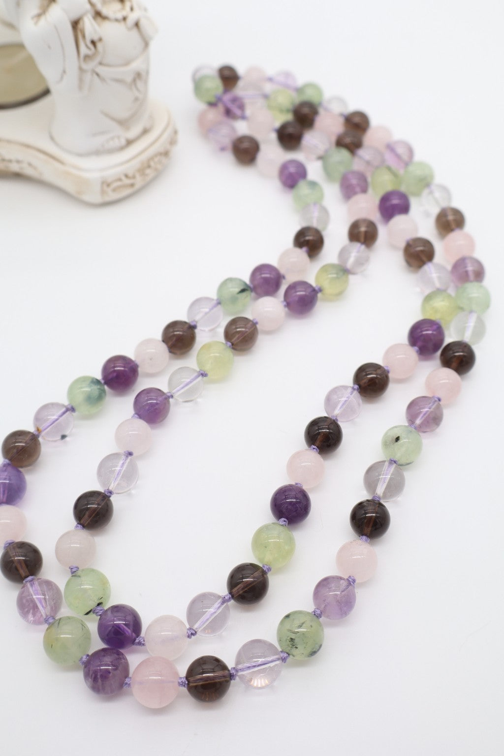 Collana Lunga 120 cm – Composizione di Quarzi e Pietre Naturali