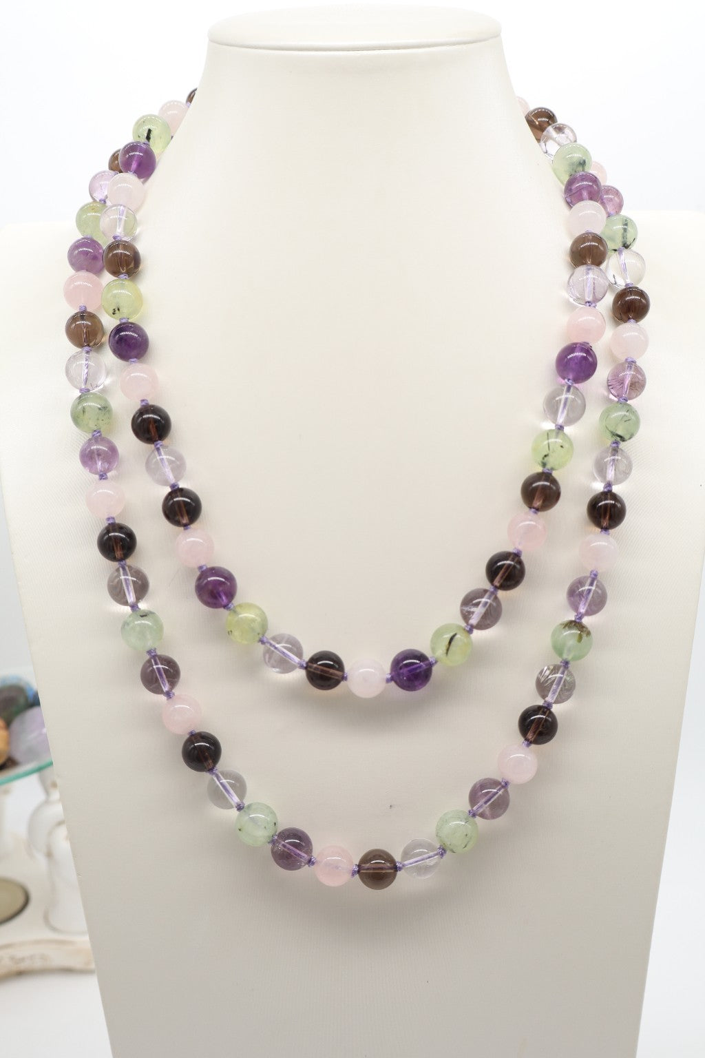 Collana Lunga 120 cm – Composizione di Quarzi e Pietre Naturali