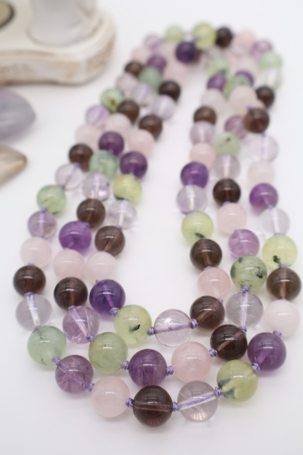 Collana Lunga 120 cm – Composizione di Quarzi e Pietre Naturali