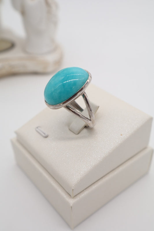 Anello in Argento 925 con Amazzonite Naturale – Misura Regolabile