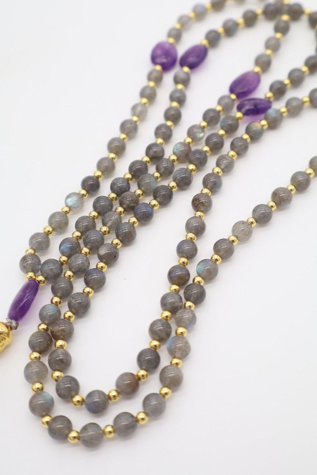 Mala 108 grani in Labradorite e Ametista