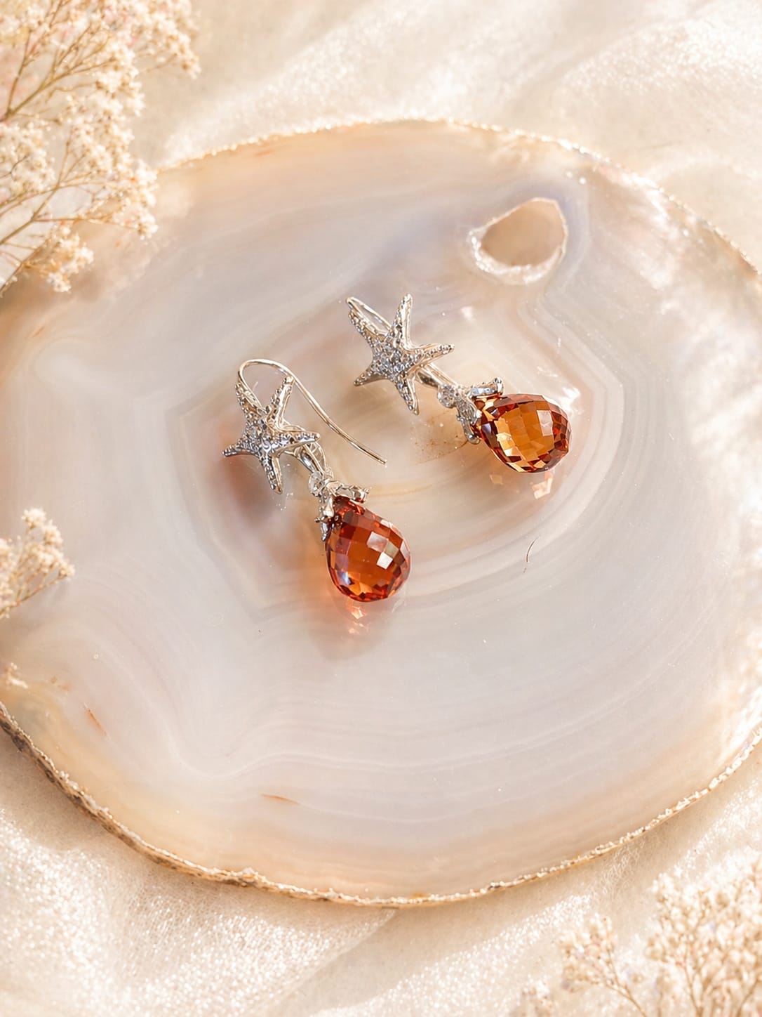Orecchini pendenti in Argento 925 con cristalli CZ sfaccettati