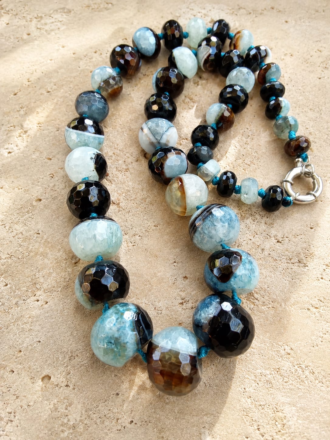 Collana Agata Multicolore Sfaccettata