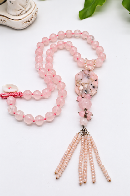Girocollo Quarzo Rosa e Opale Rosa 