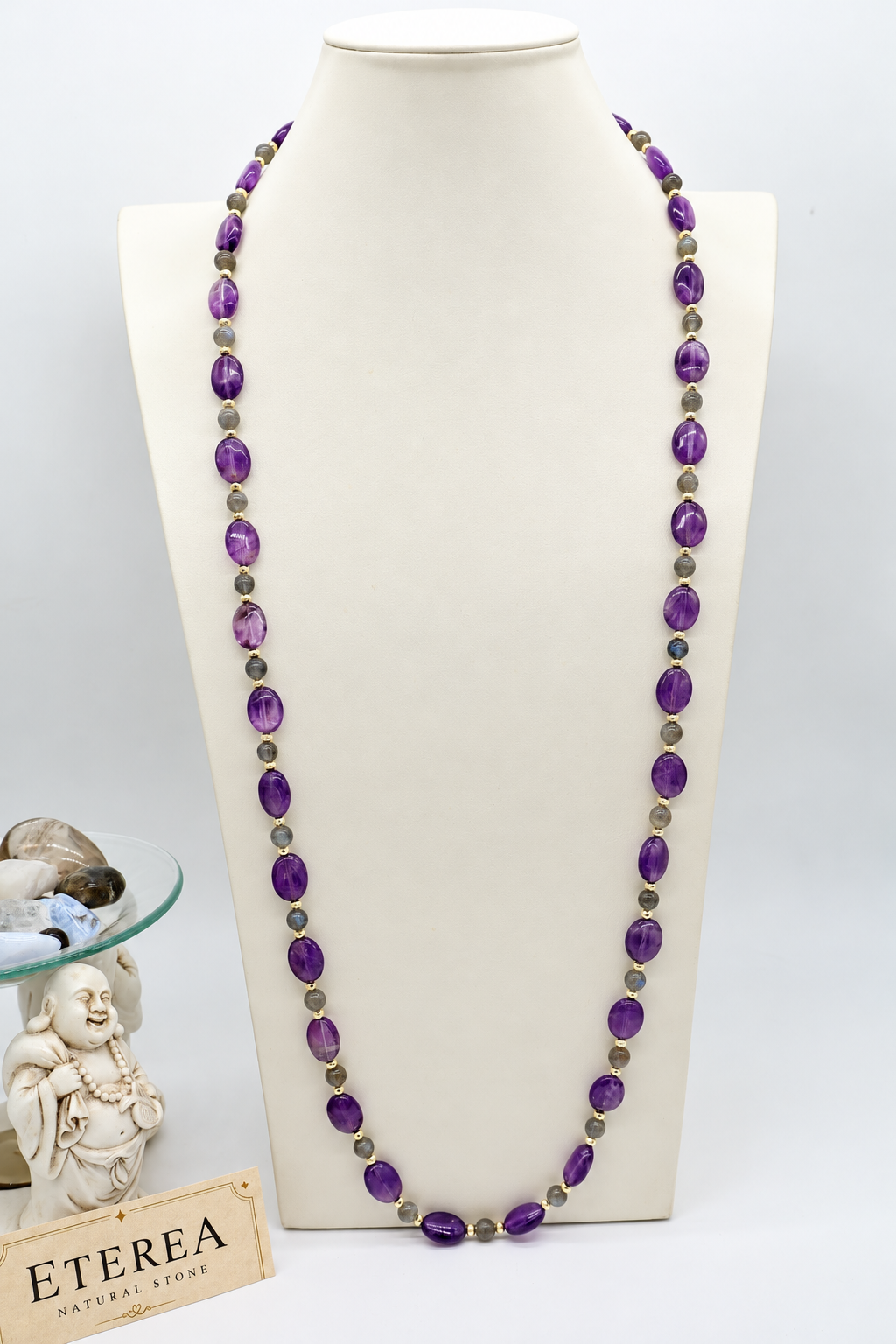 Collana Ametista e Labradorite Naturali 80 cm | Eterea