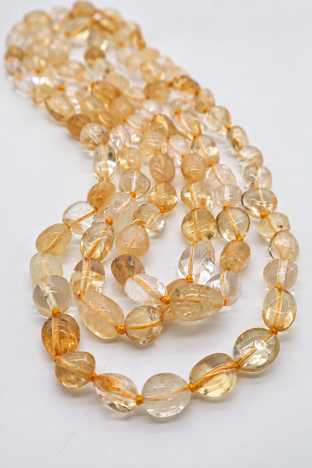 collana lunga 120 cm, citrino naturale, 