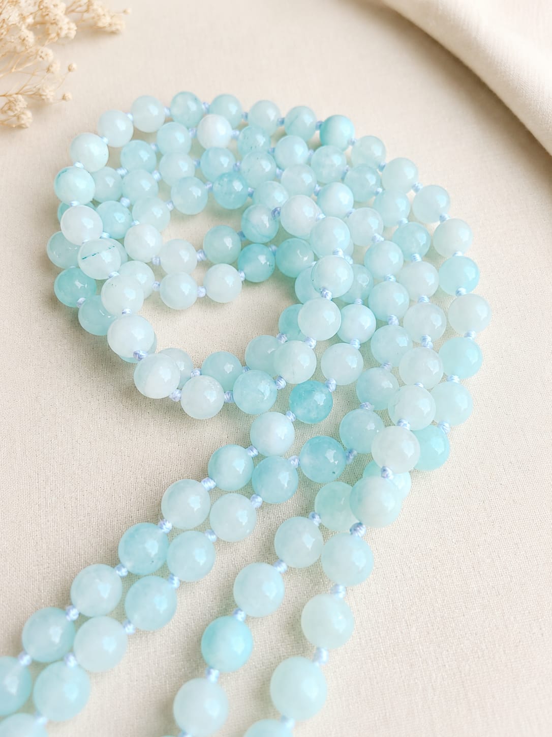 Collana Giada Acqua Naturale 120 cm
