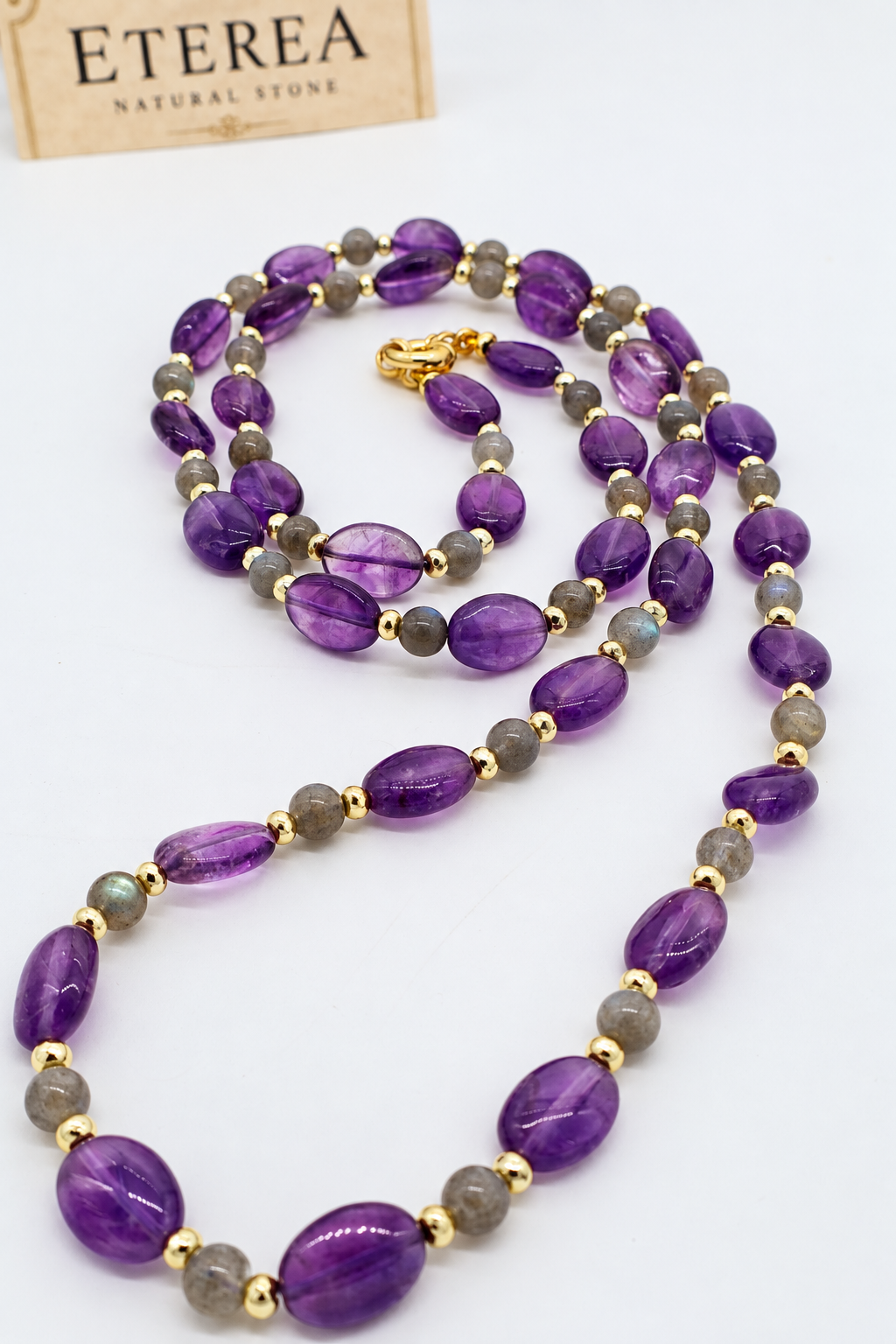 Collana Ametista e Labradorite Naturali 80 cm | Eterea