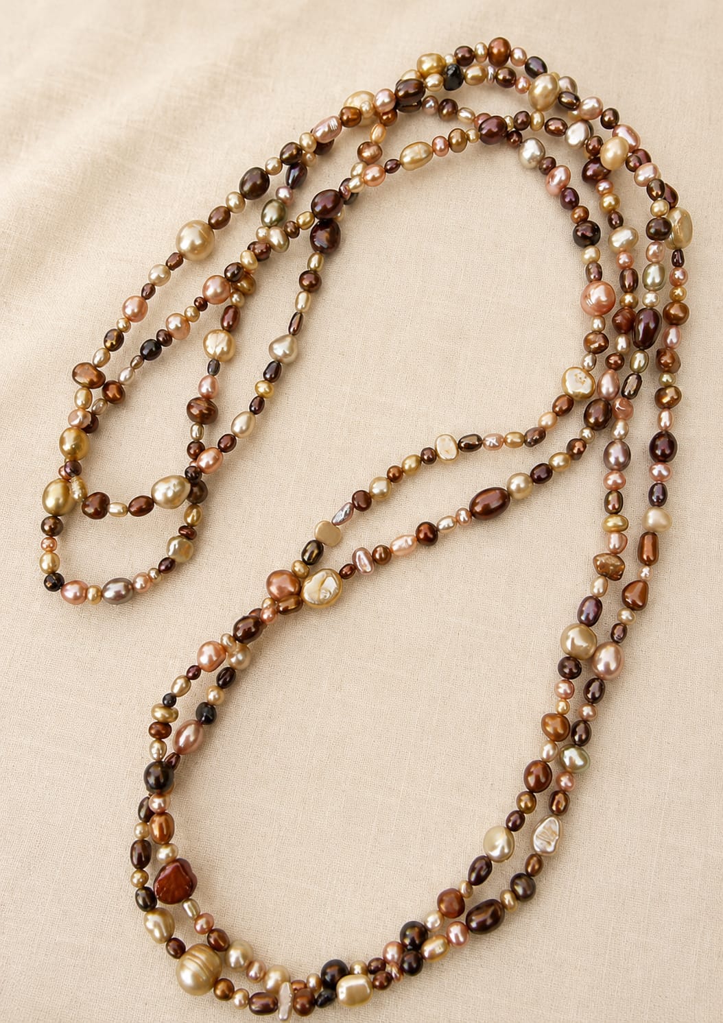 Collana Lunga in Perle di Fiume Multicolore – 180 cm