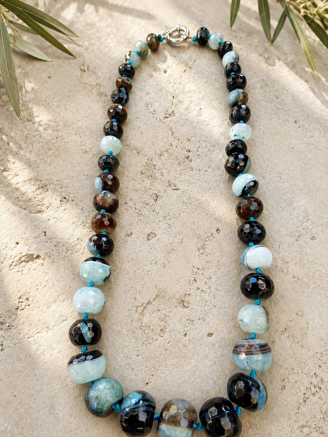 Collana Agata Multicolore Sfaccettata