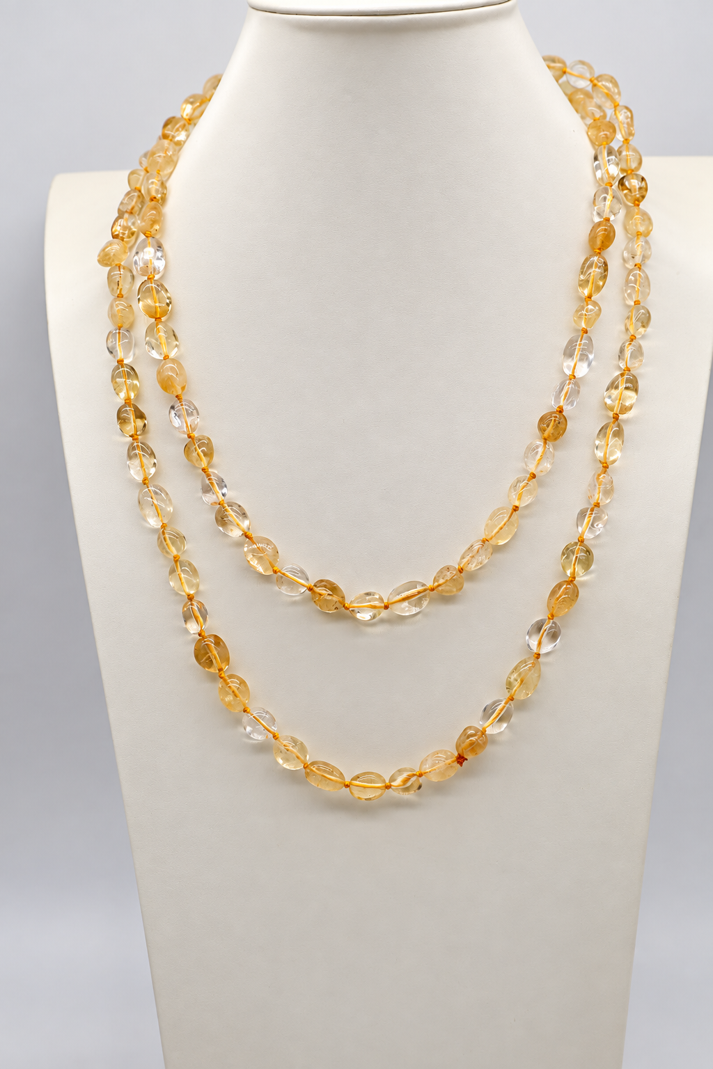 Collana Essential in Quarzo Citrino Naturale – 120 cm