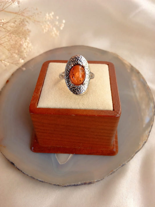 Anello in Argento 925 con Ambra Baltica Ovale