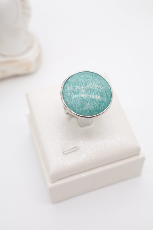 Anello Amazzonite Turchese Regolabile | Eterea