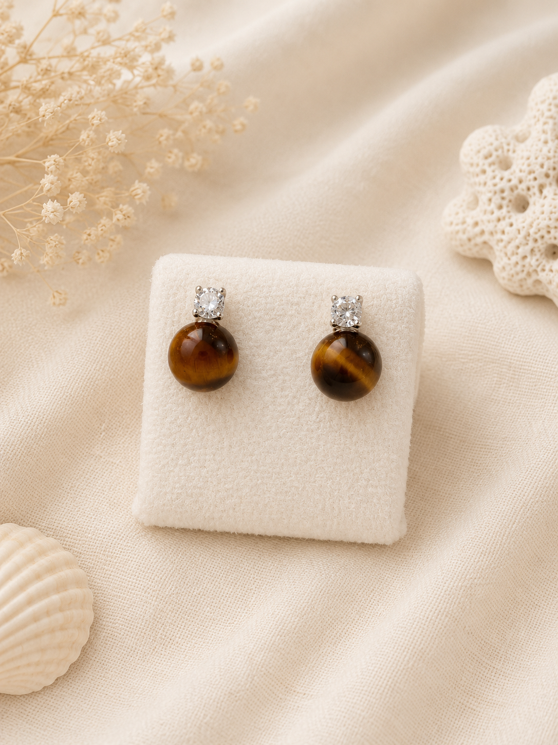Biricchini in Argento 925 con Occhio di Tigre  | Eterea Natural Stone