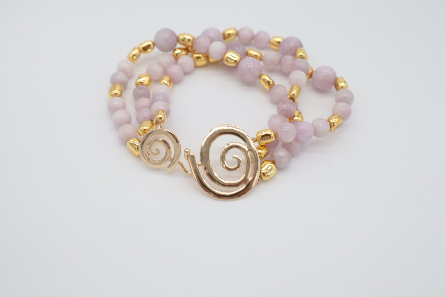 Bracciale tre fili in Kunzite. Eterea Natural Stone