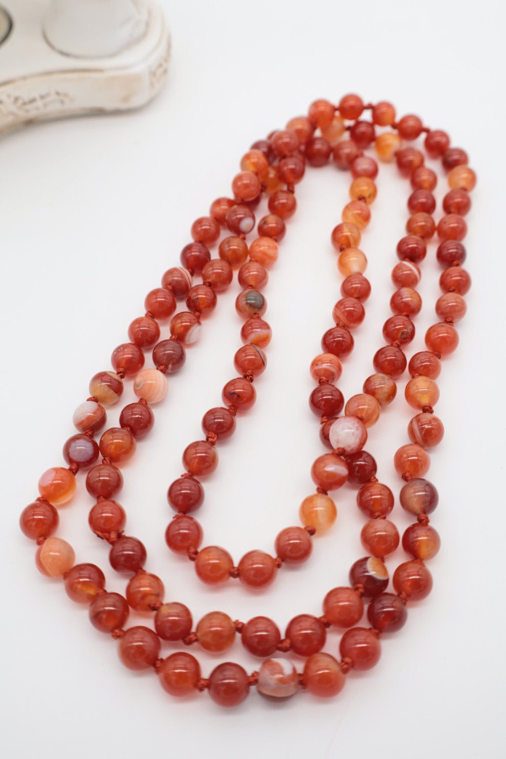 Collana Agata Arancio Striata 120 cm | Essential Eterea