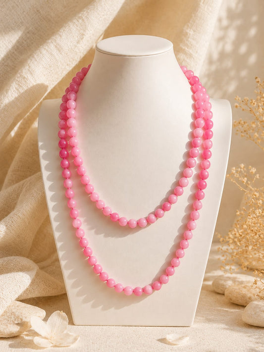 Collana lunga Giada Malva Eterea Natural Stone