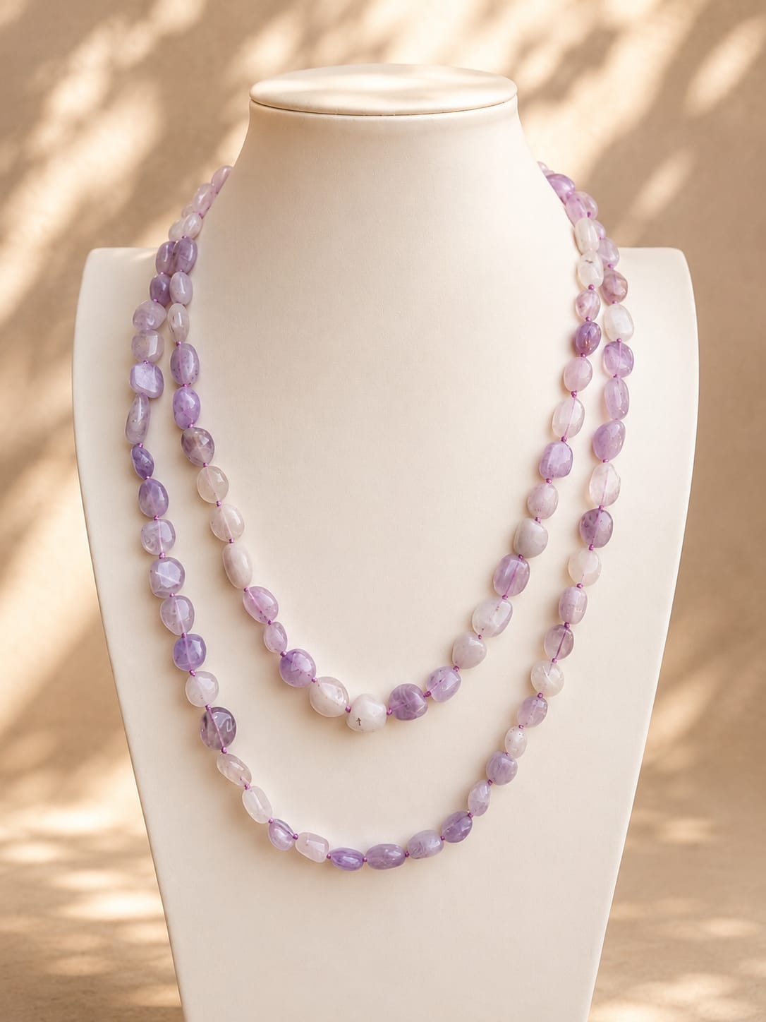 Collana Lunga Ametista Lavanda Naturale 120 cm Eterea Natural Stone