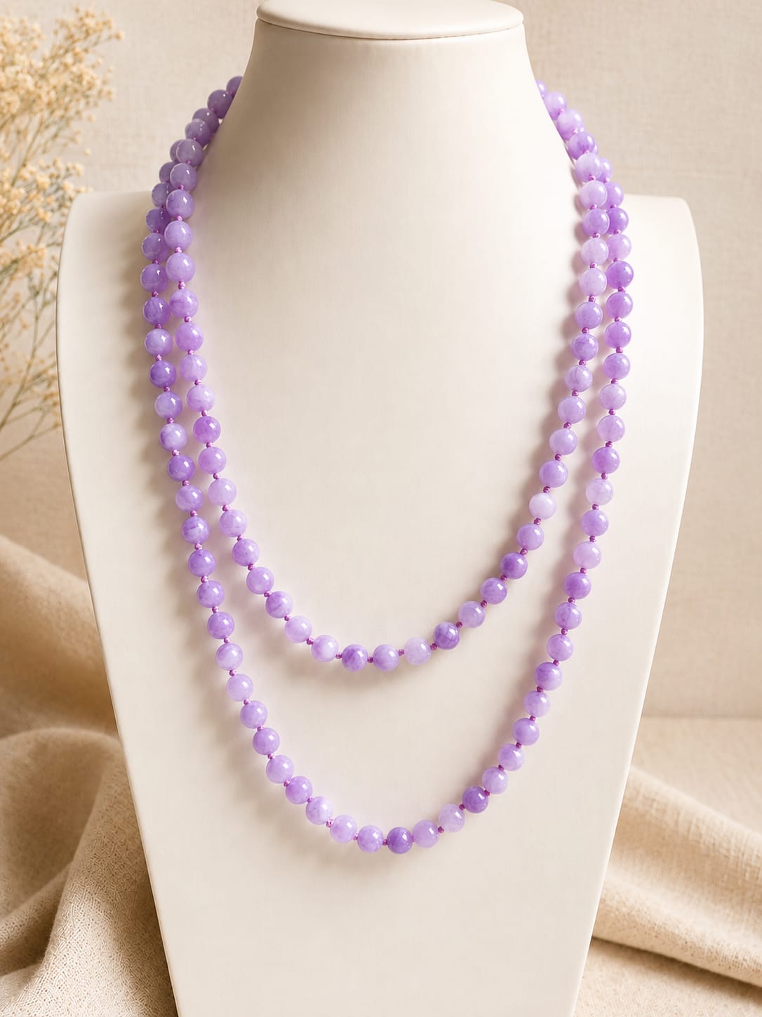 Collana Lunga in Giada Glicine Eterea Natural Stone