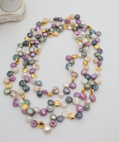 Collana Perle Barocche Multicolor 120 cm | Eterea