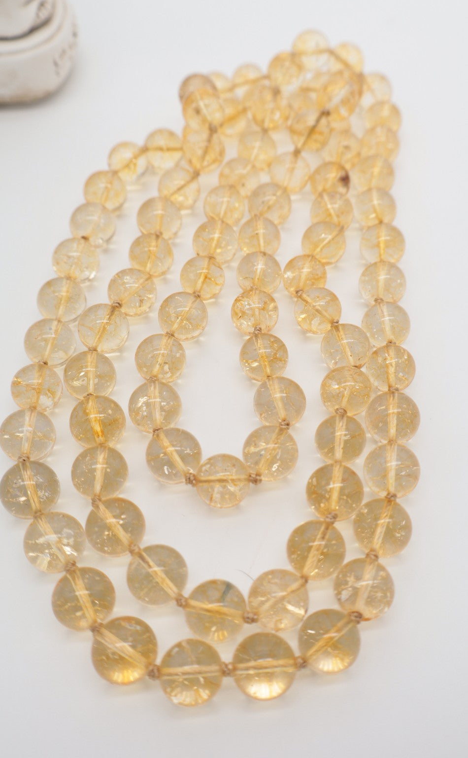Collana Prestige in Quarzo Citrino Naturale 12 mm – 120 cm