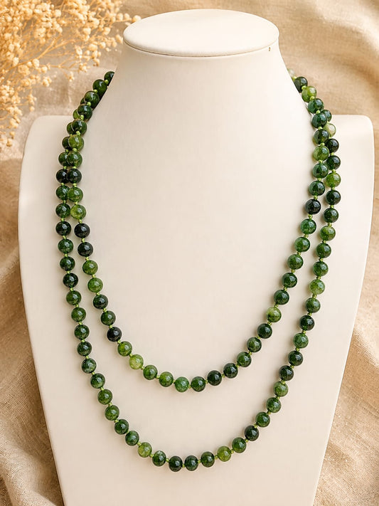 Collana lunga in Giada Albite Eterea Natural Stone
