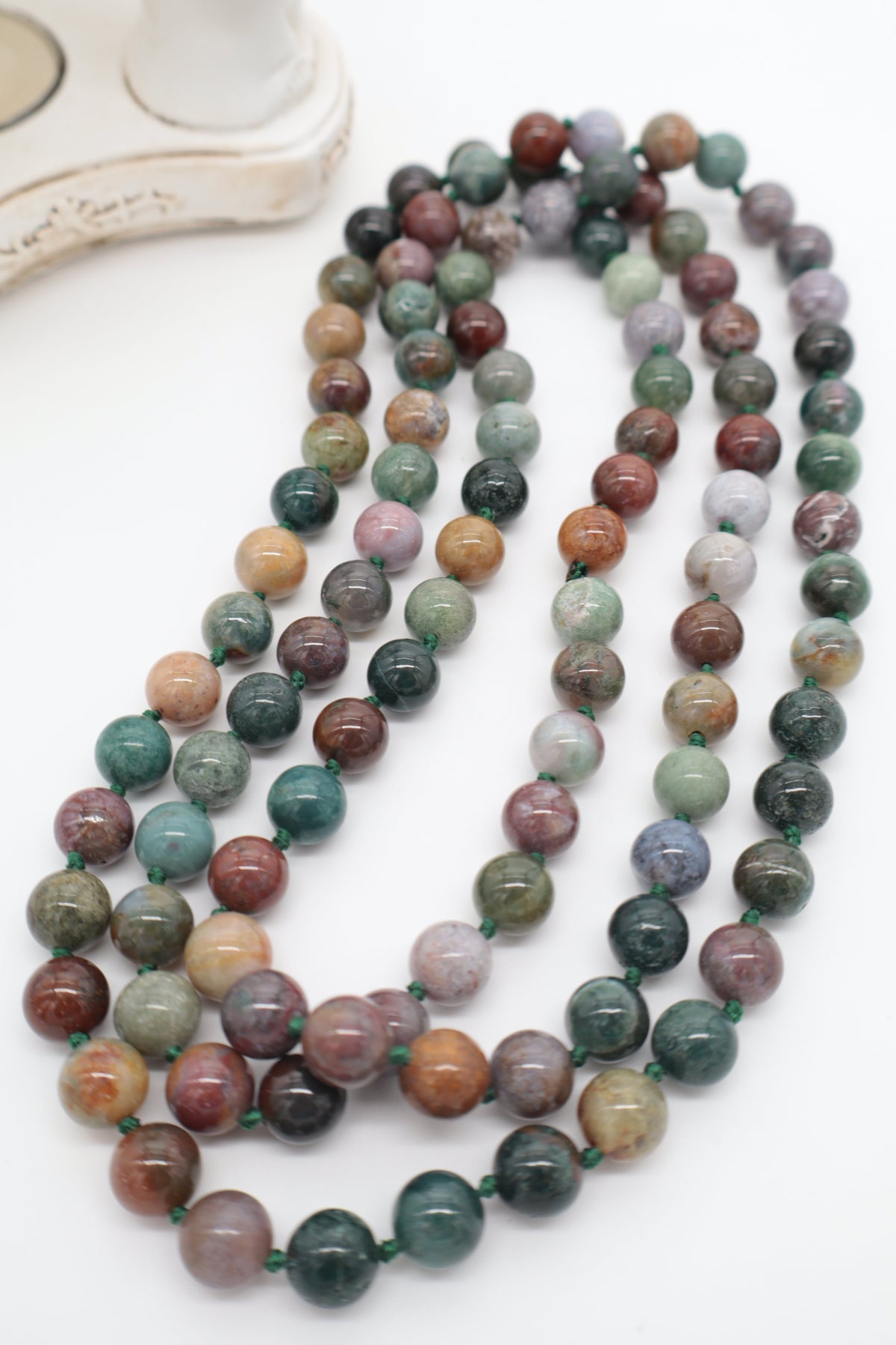 Collana lunga 120 cm in agata indiana naturale