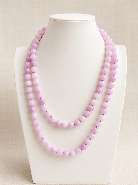 Collana Giada Rosa Orchidea Naturale 120 cm | Eterea Natural Stone