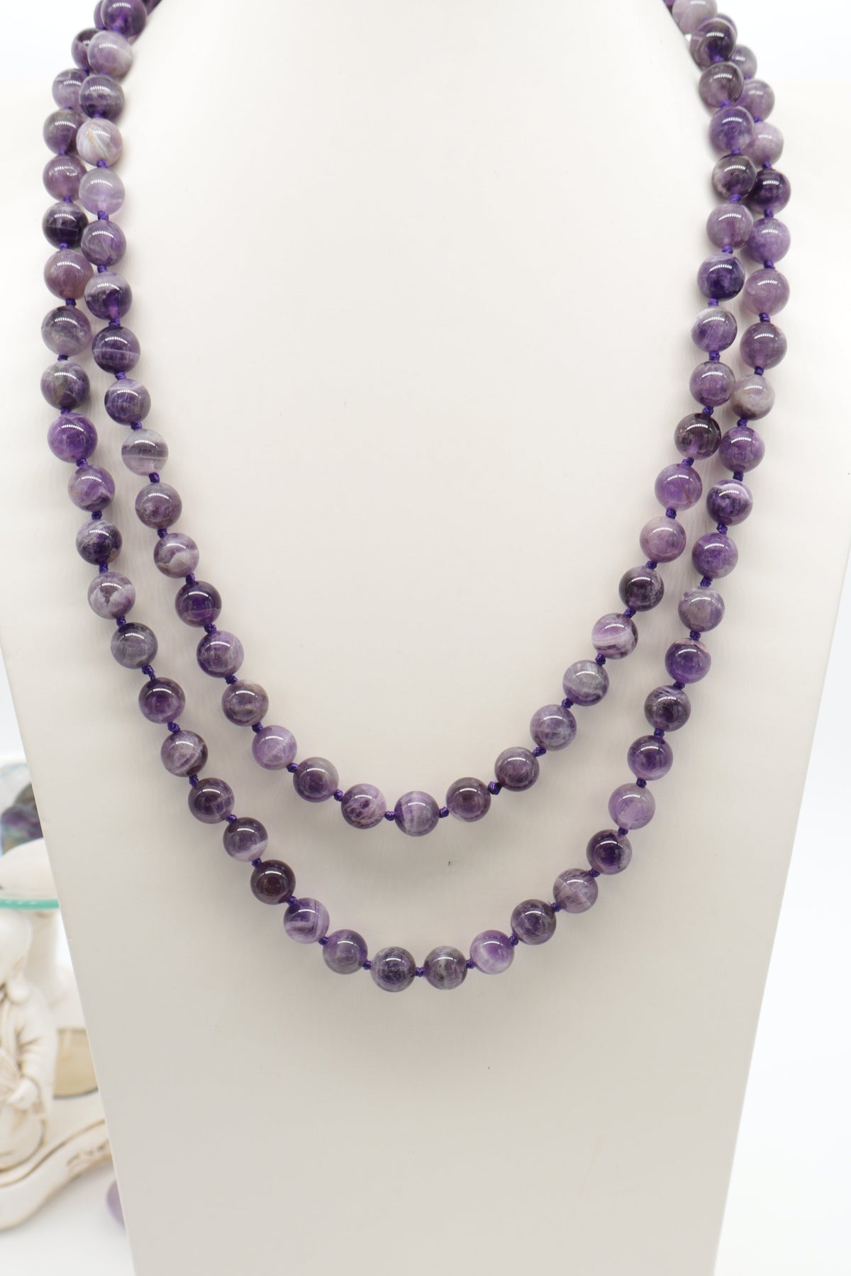 Collana Lunga Ametista Chevron – 120 cm