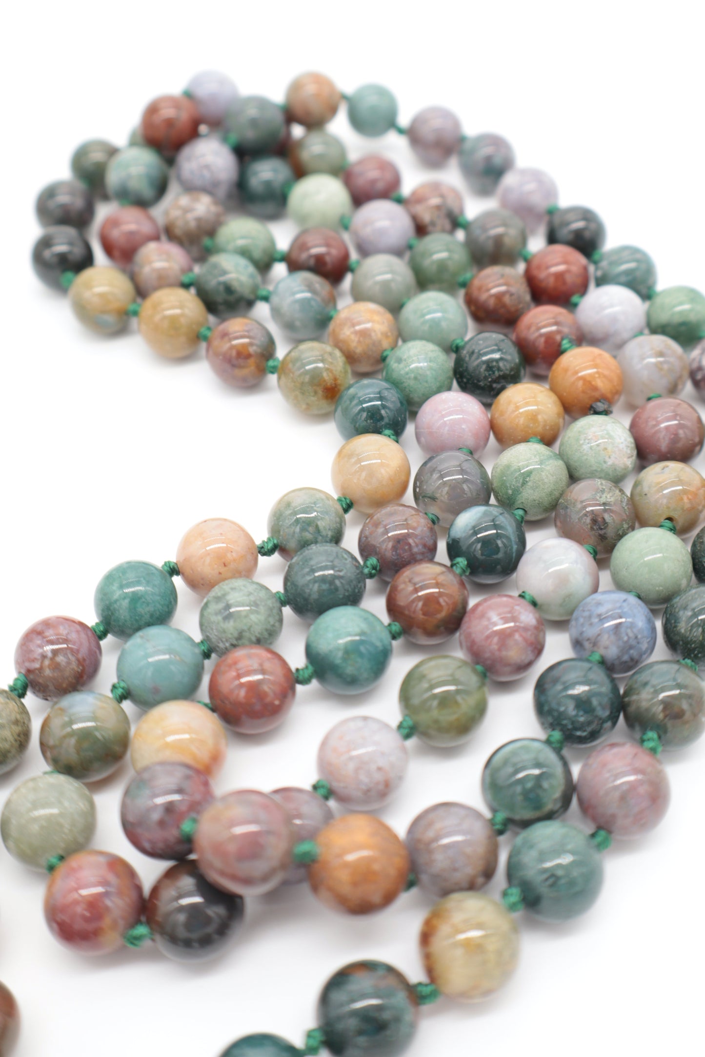 120 cm necklace in natural Indian agate – 10 mm beads