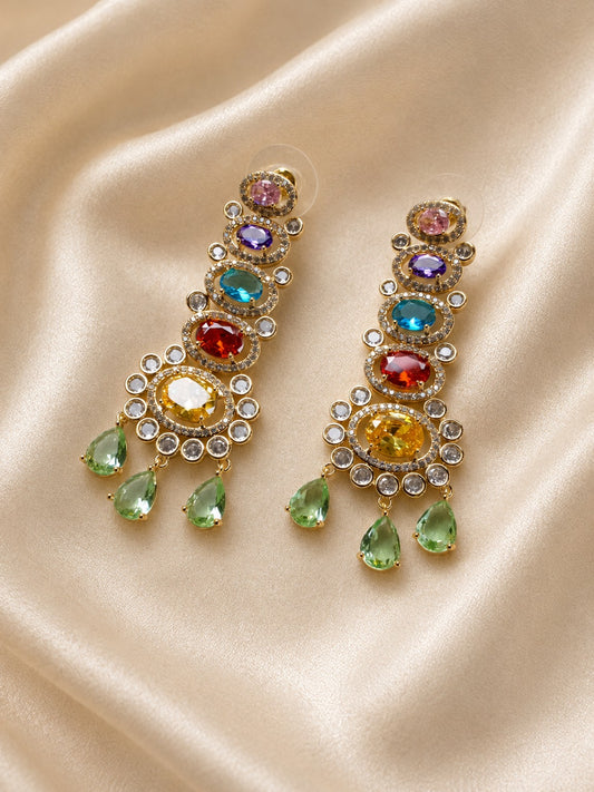 Orecchini Chandelier Multicolor CZ e Zirconi | Eterea Natural Stone